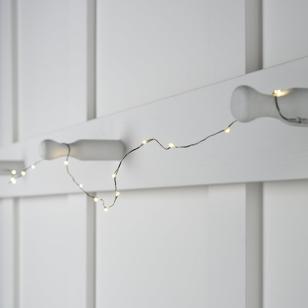 50er LED Micro Lichterkette warmweiß grüner Draht