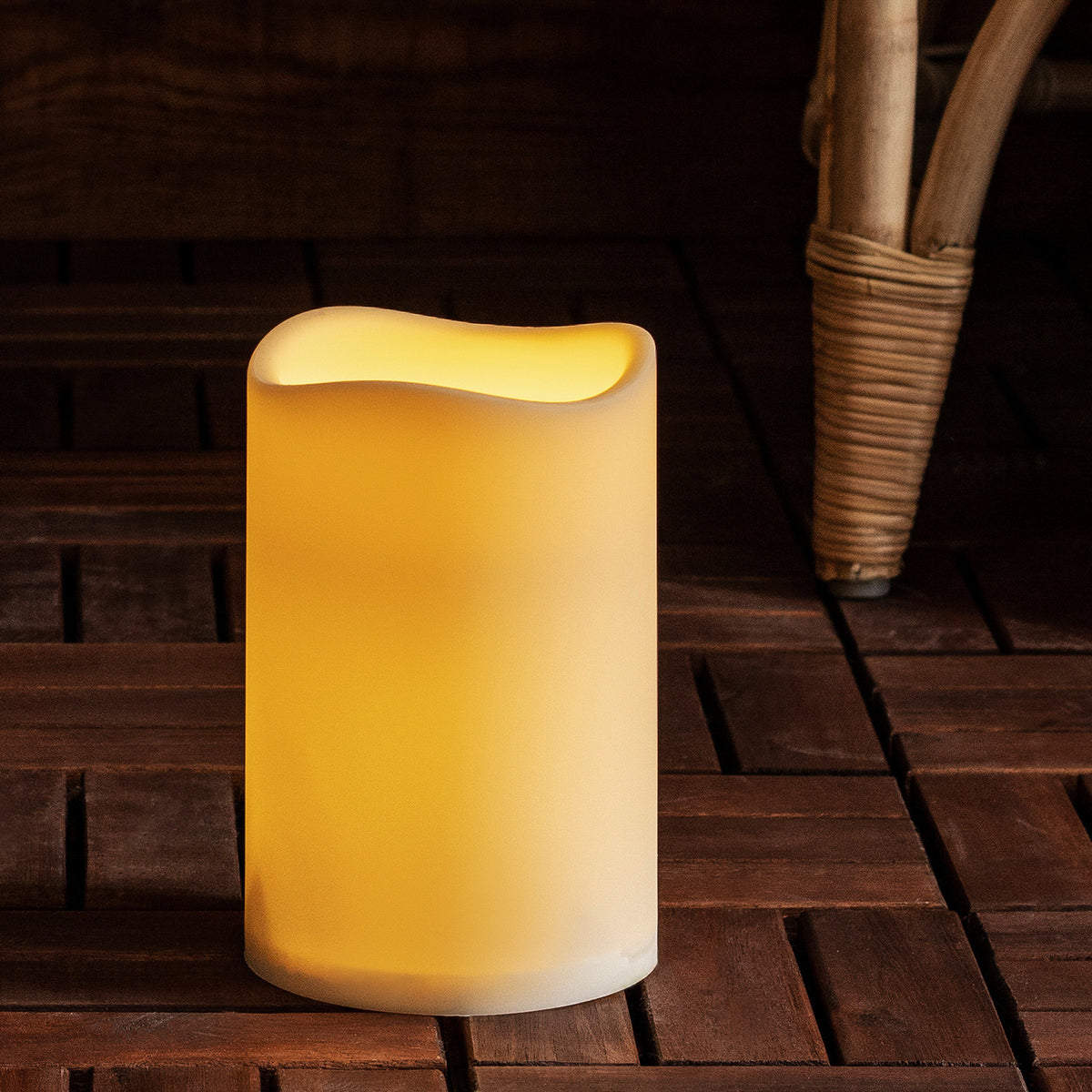 LED Outdoor Kerze Timer 17,5cm