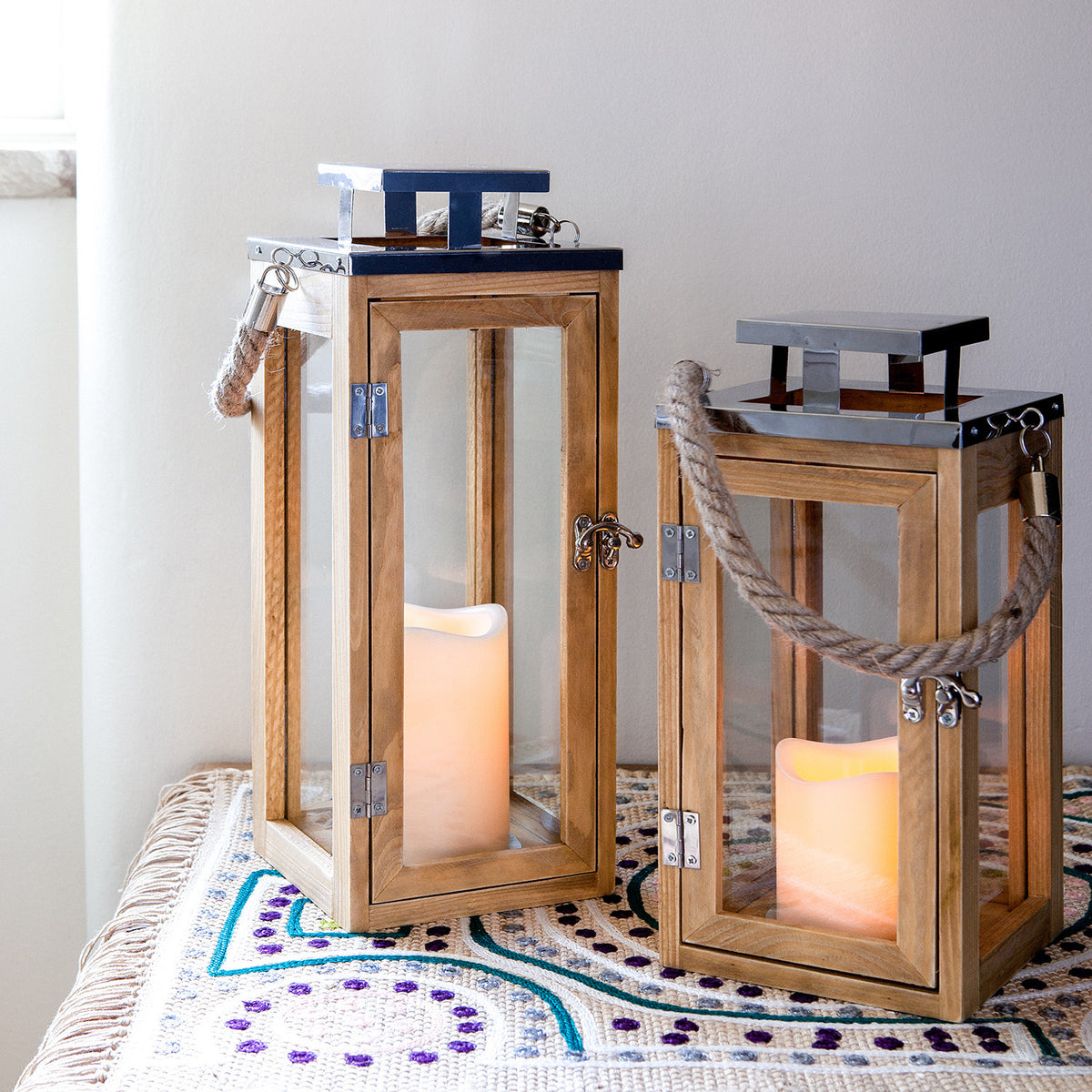 Salcombe Holz LED Laterne